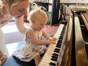 ...and playing piano