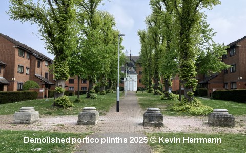 Demolished portico plinths